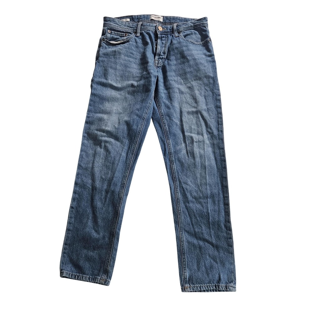 Jack & Jones Jeans Mens 32x32 Blue Medium Wash‎ Relaxed Straight Leg Denim Pants